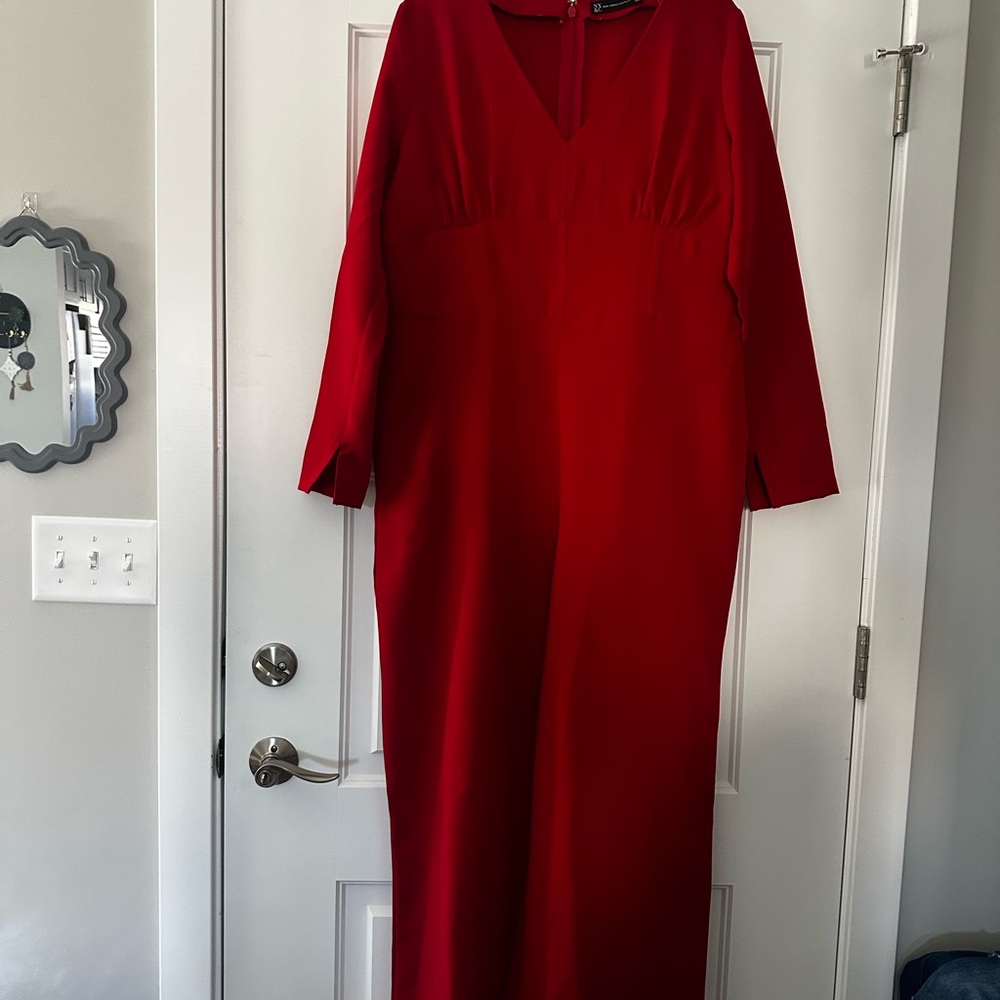 Elegant Red Women's Flare pantsuit